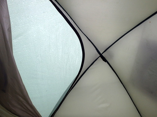 GDMBR: See the wet rain-fly above the open tent vent.